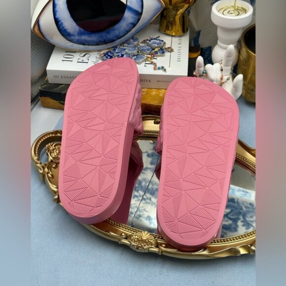 🆕 KURT GEIGER LONDON 🧿 NWOT Meena Eagle Quilted Slide, Pink - Sz 38 US 7.5 - Picture 14 of 14